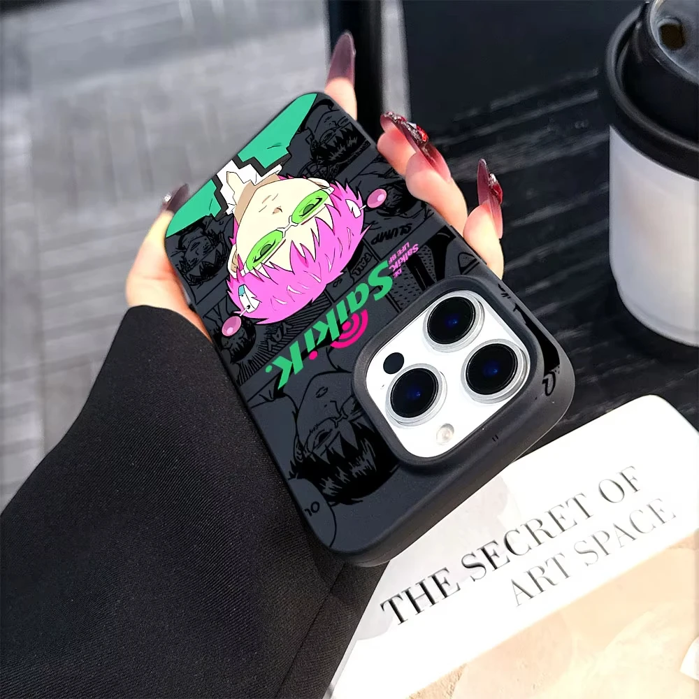 الفاخرة أنيمي S-Saiki K-Kusuo جراب هاتف آيفون 17 الهواء 16 برو ماكس 15 14 زائد 13 12 Mini 11 Pro للصدمات سيليكون الغطاء الخلفي