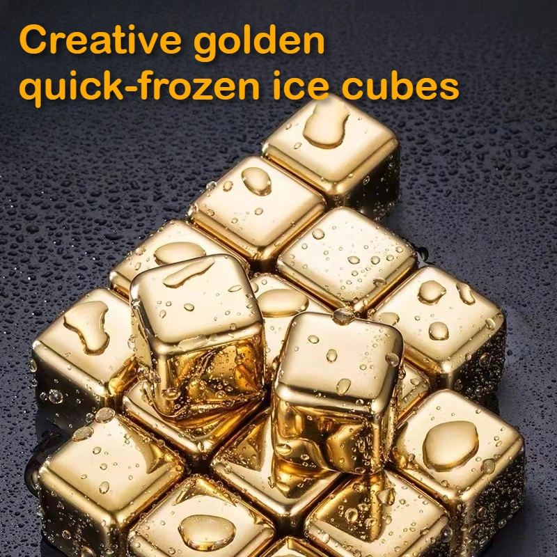 

304 Stainless Steel Ice Cubes, Drinkware Supplies, Creative Metal Quick-freezing Ice Cubes, Frozen Square Cooling Ice Cubes