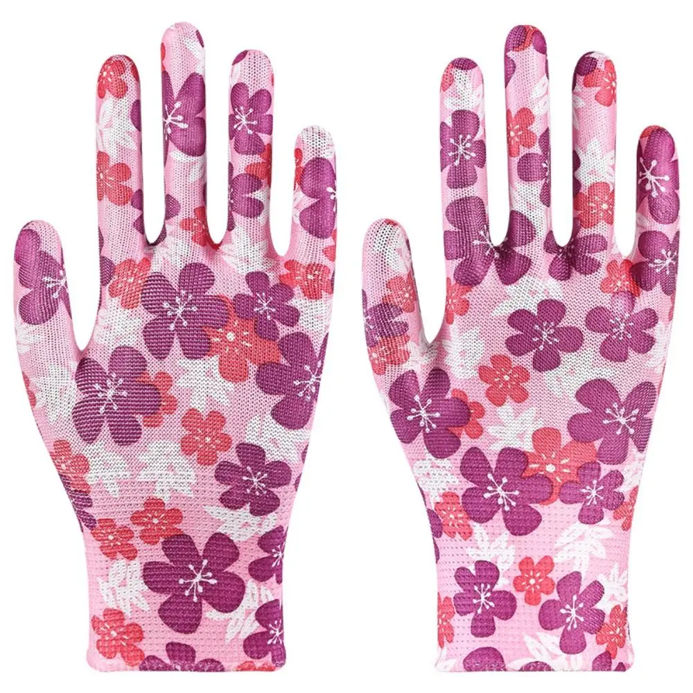 

1Pair Thin Planting Labor Gloves Labor Protection Non-slip Gardening Gloves Nylon Anti-Fouling Women Work Gloves Workplace
