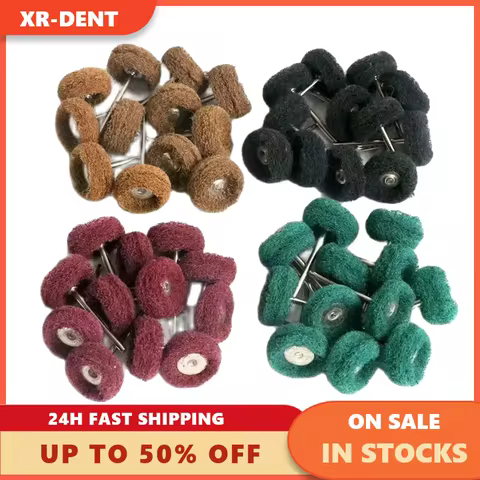 50PCS Dental Polishing Kit Laboratory HP Double-deck Polisher Set 2.35mm Shank Diameter Burs Brush Grinding Clinic Lab Tools