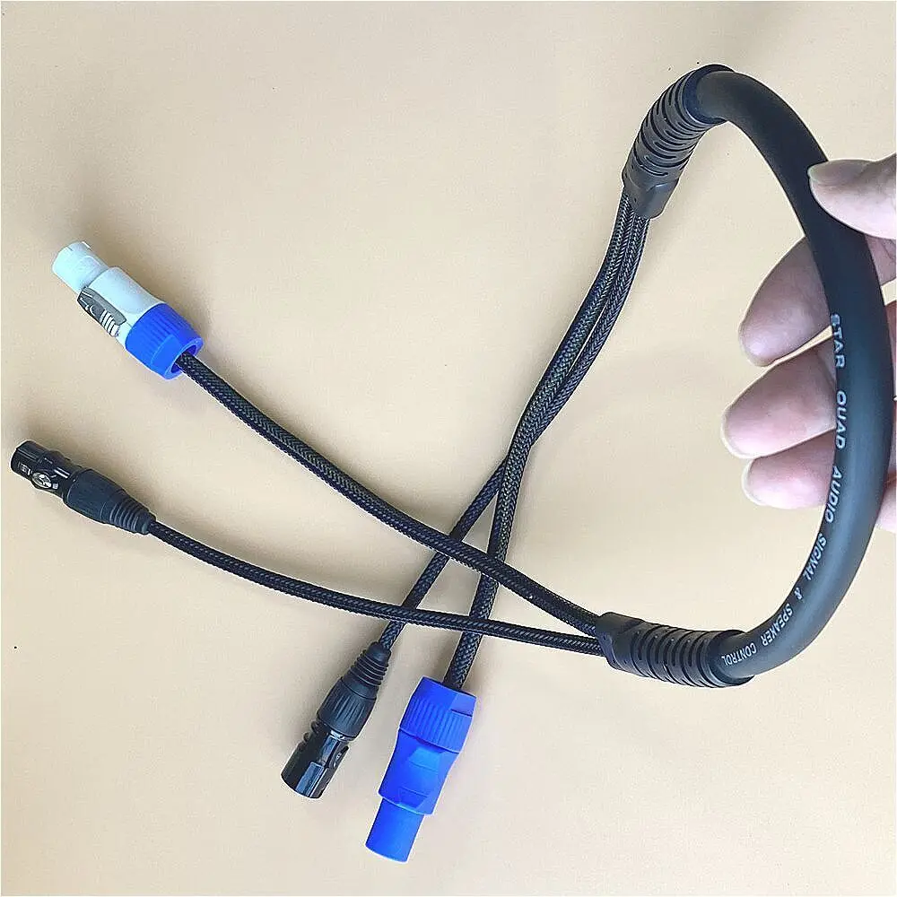 3m 2m 1.5m 1Meter Powercon Power DMX Combination Cable Spliter Wire 3x2.5mm² AC Power Line 3Pin XLR For Stage Lighting DJ Audio