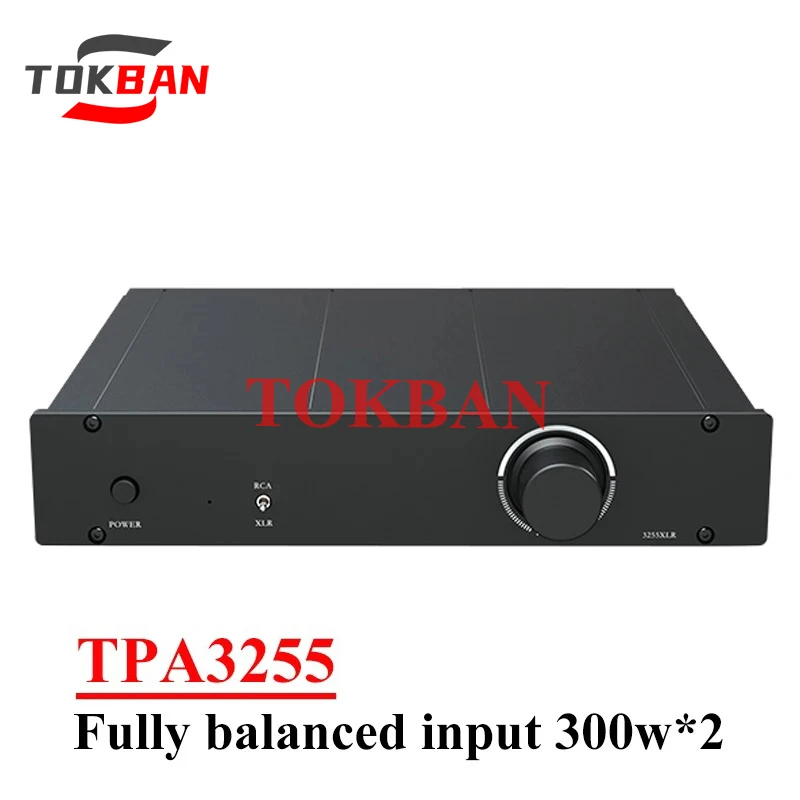 Tokban TPA3255 300w*2 Digital Power Amplifier High Power Low Distortion Stereo Amplifier XLR Fully Balanced HIFI Audio Amp