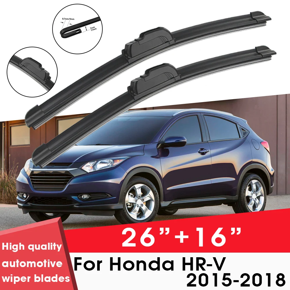 

Car Wiper Blade Blades For Honda HR-V 2015-2018 26"+16" Windshield Windscreen Clean Naturl Rubber Car Wipers Accessories