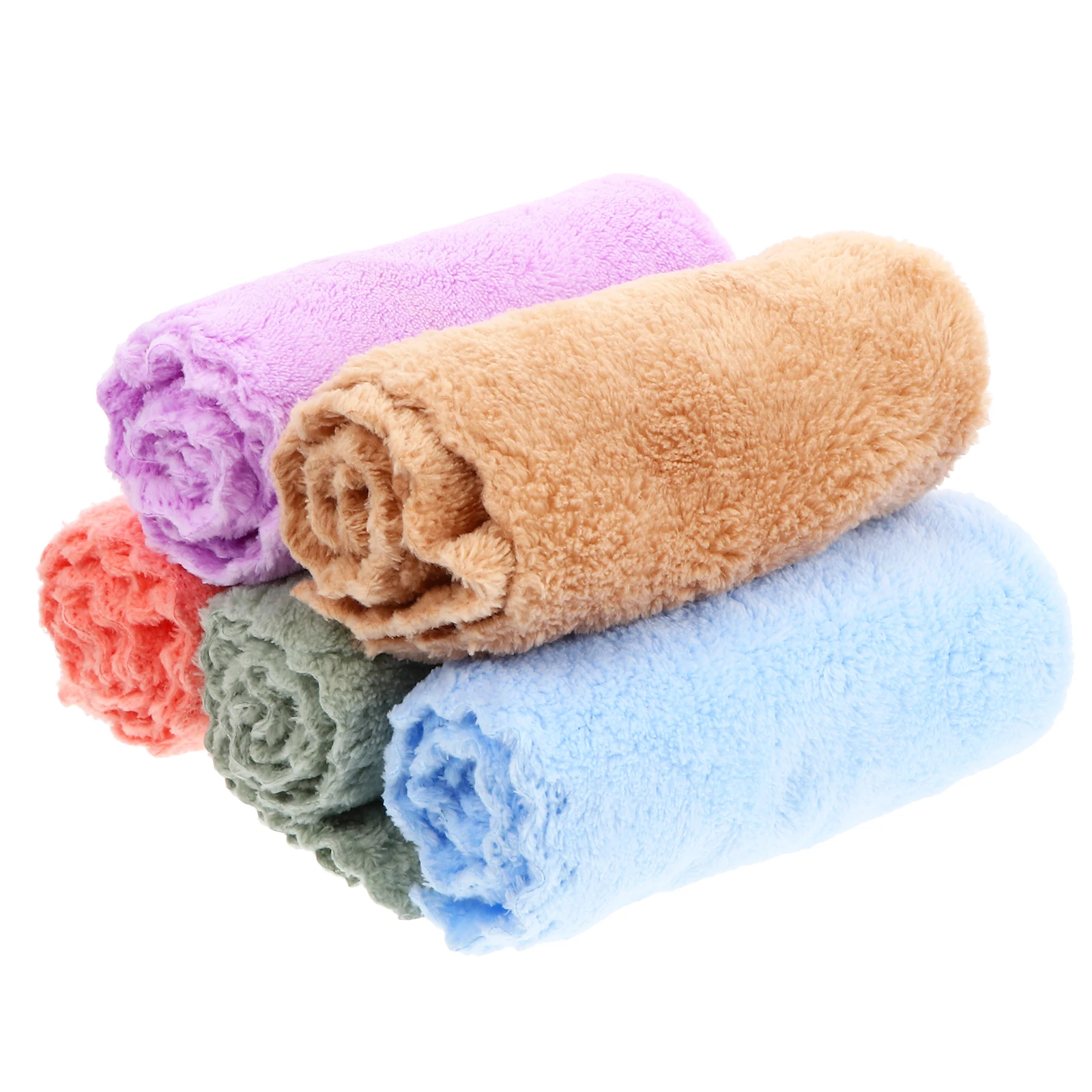 

10pcs Coral Velvet Baby Towels Soft Skin Friendly Bath Towel Quick Dry Newborn Washcloths Mixed Colors Kids Fleece Set