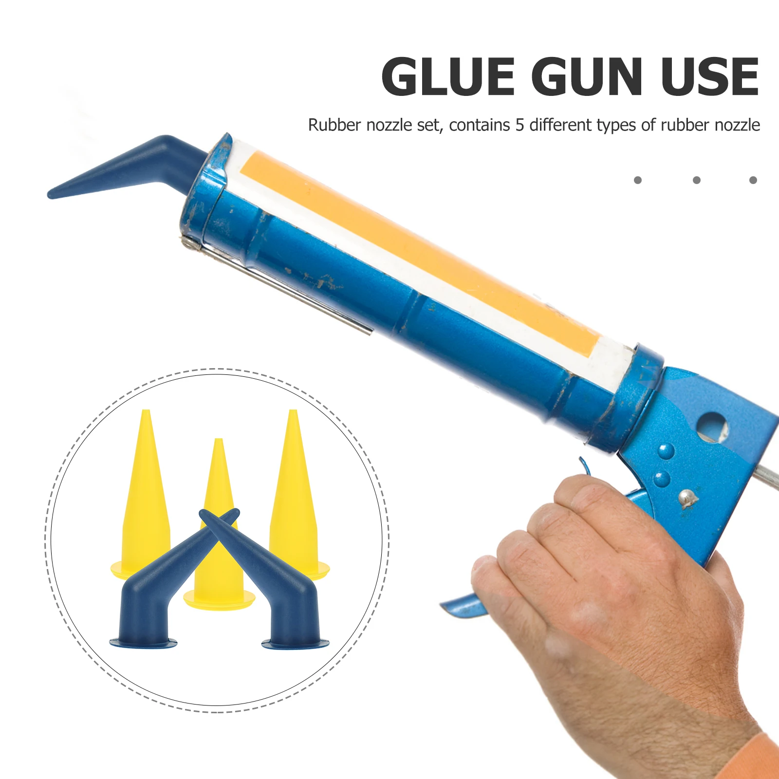 

5pcs Caulk Nozzle Set Sausage Caulking Applicator For Epoxy Adhesive Wall Sealing Tool Caulking Tips Kit Grout Sealer Applicator