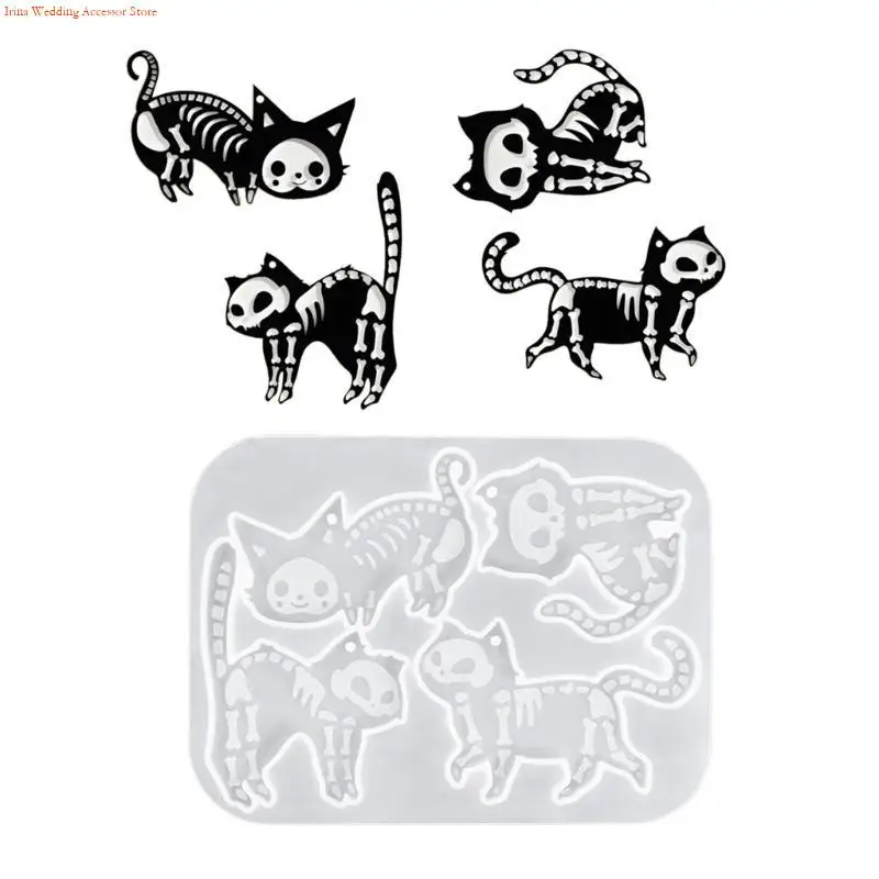 

G92D Flexible Skull Cats Silicone Craft Mould Jewelry Making Tool Reusable Designs