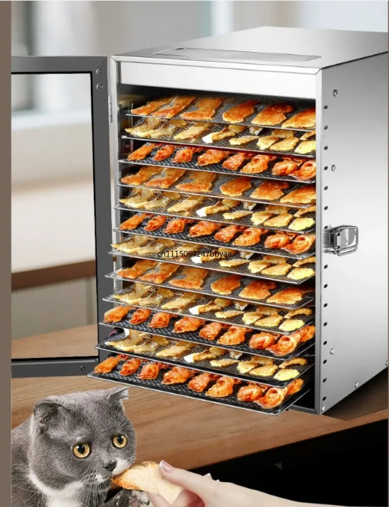 For 110V‑220V Stainless Steel Food Dehydrator Commercial Dryer For Fruits Vegetables Pet Snacks Dried Fruit Machine