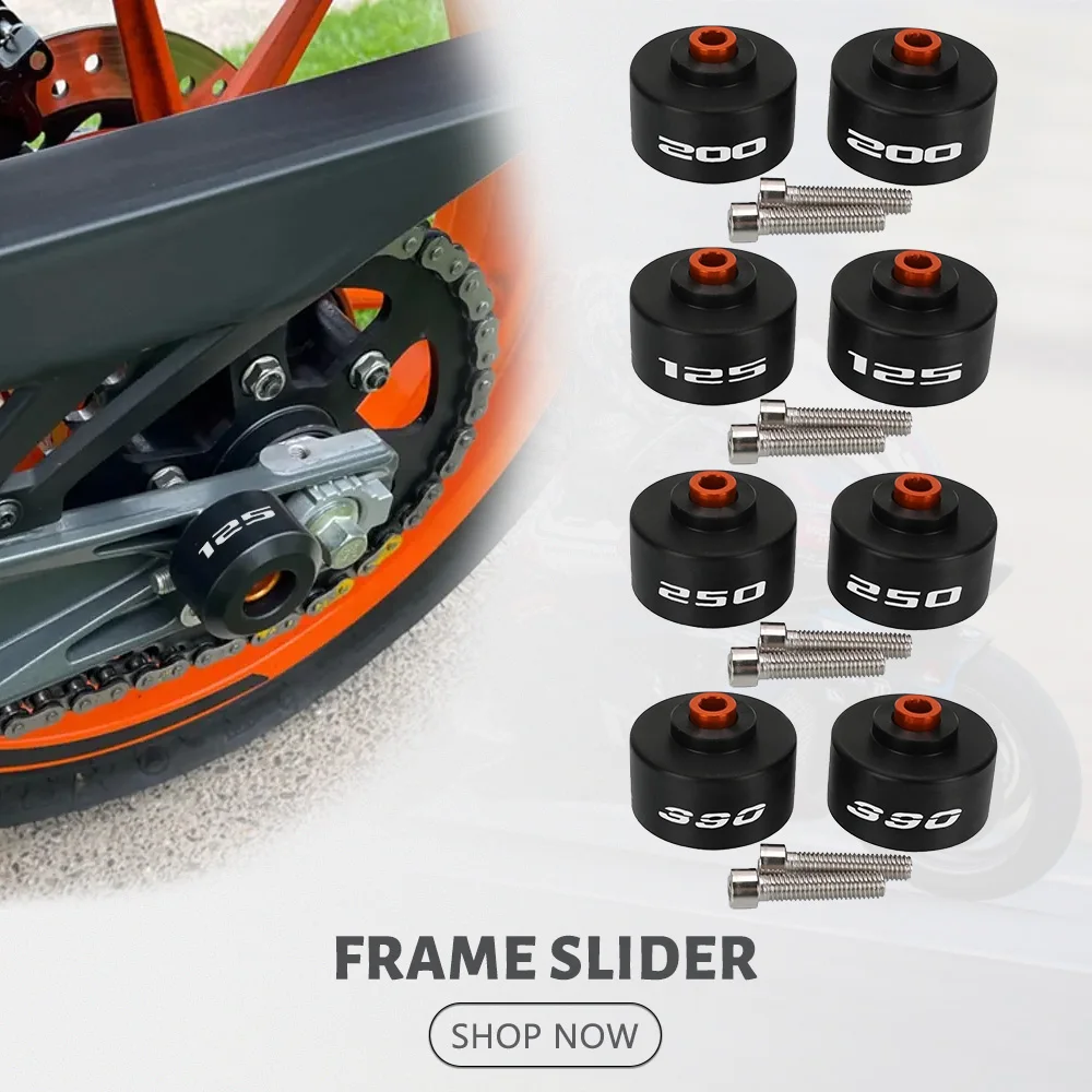 

Motorcycle Frame Sliders Front and Rear Fork Wheel Crash Pads Falling Protection For KTM Duke125 200 250 390 2013-2024 2021 2022