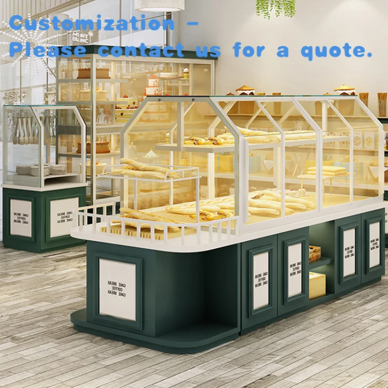 

на заказ.Kainice Индивидуальный весь магазин Торт Пекарня Витрина Деревянная рамка Подставка для торта Дисплейный набор Десертный магазин