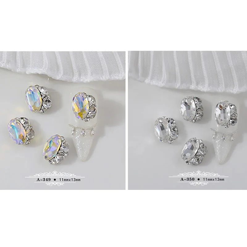 10pcs/Lot Luxury Nail Charms Rhinestone Big Crystal Flatback Nail Stones Jewelry Nail Art Accessories Glitter Gems For Nail Tips 5