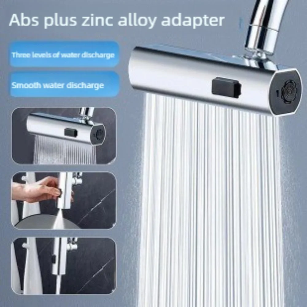 3 Mode Kitchen Faucet Nozzle High Pressure Water Saving Swivel Aerator Universal Splash Proof Extension Head