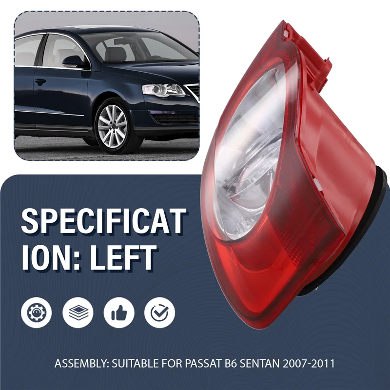 

ABXN-Car Rear Outside Tail Light Taillight Assembly For VW Passat B6 Sendan 2007-2011 Left
