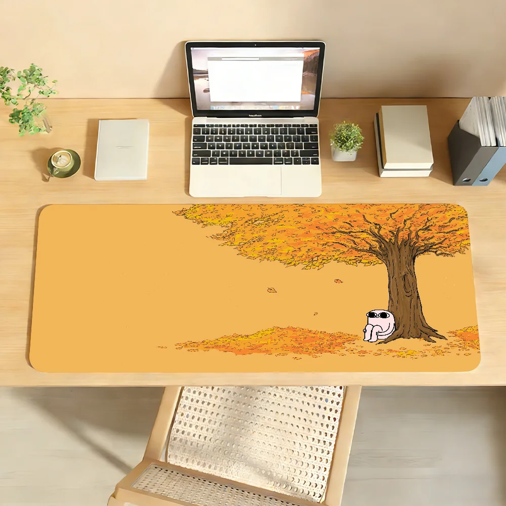 Cartoon K-Ketnipz Cute Pink MousePad Non-slip Locking Edge PC Laptop Accessories Rubber Office Keyboard Game 350x900x3mm DeskMat
