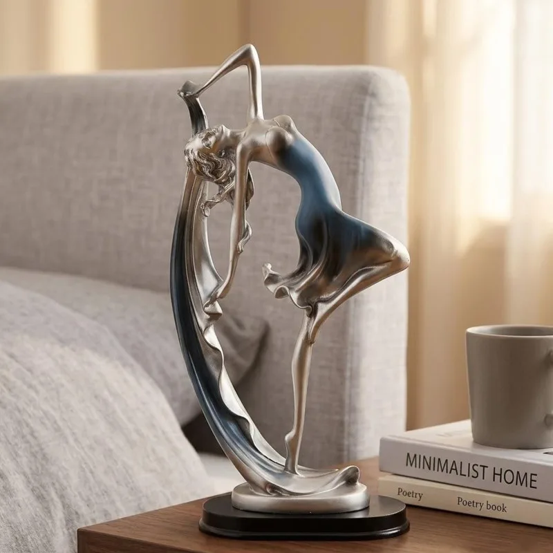 European Dancing Girl Figurine Elegant Woman Ornament Home Decor Table Centerpiece For Women Birthday Anniversary Romantic Gift