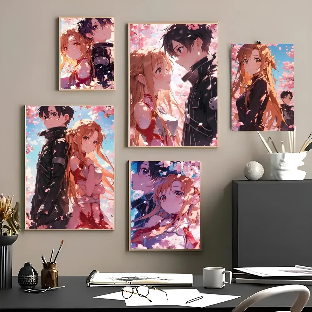 1PC Popular Classic Anime Characters Sword Art Online Asuna Poster HD Posters Home Room Bar Cafe Decor Art Wall Painting Picture