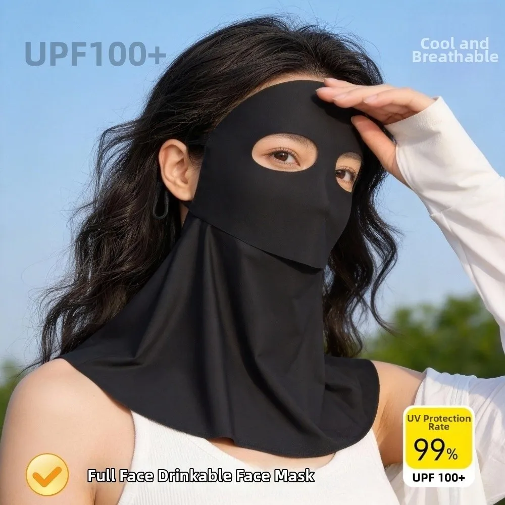UPF100+ Sunscreen Face Mask Shoulder/Neck Protection Breathable UV Protection Face Cover Running & Cycling Facial