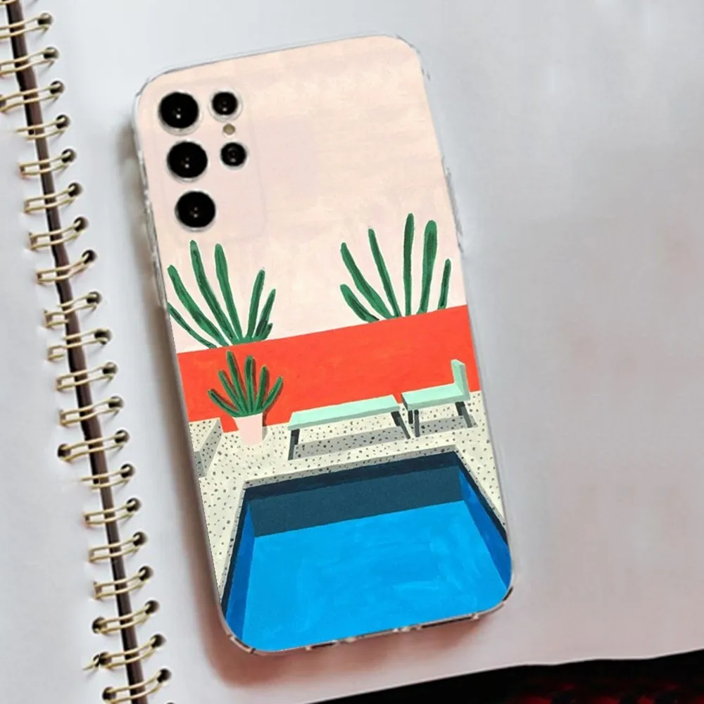 David Hockney art painting Phone Case Silicone Case For Samsung S30,S23,S21,S22,S20 Ultra,S20 FE lite,S10,S9,S8 PIus Cover Clear image 6