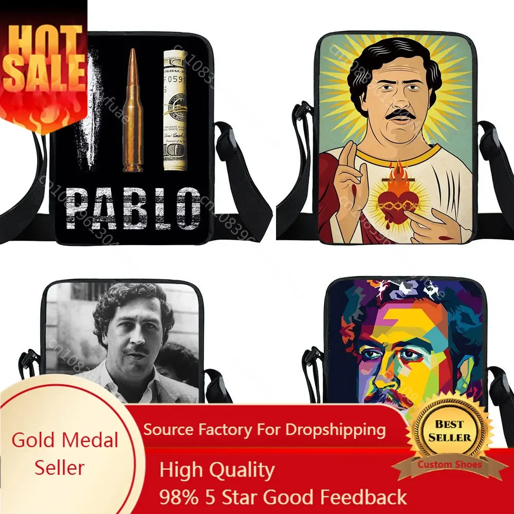 Pablo Emilio Escobar Gaviria Messenger Bag Women Handbag Phone Holder Hip Hop Crossbody Bag for Travel Canvas Shoulder Book Bags brahms mendelssohn schumann pablo casals festival prades