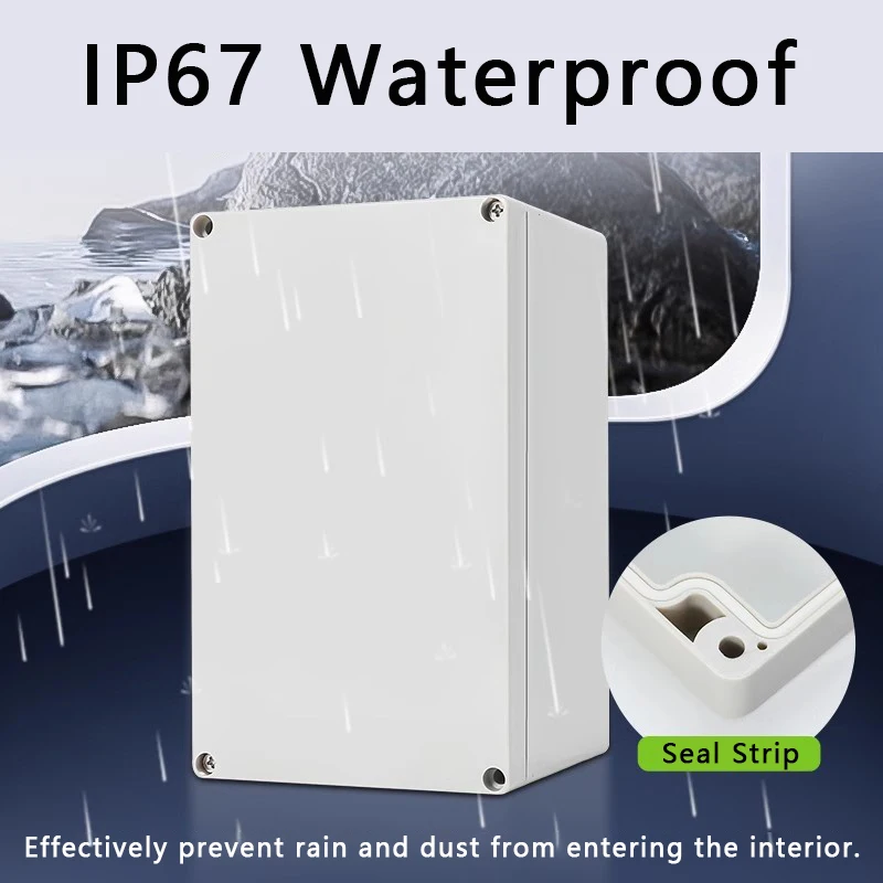Outdoor Waterproof Junction Box Housing IP67 Rainproof Plastic Enclosure Screw Cable Sealed Cases for Electronics ABS F Series