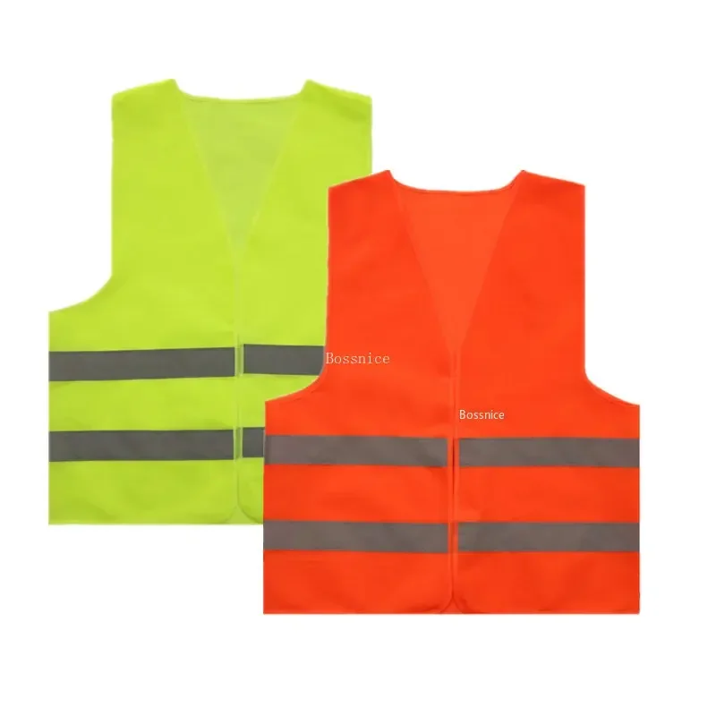 Fluorescent Green Reflective Vest Sleeveless Tops Traffic Running Safety Reflector with Reflective Stripe