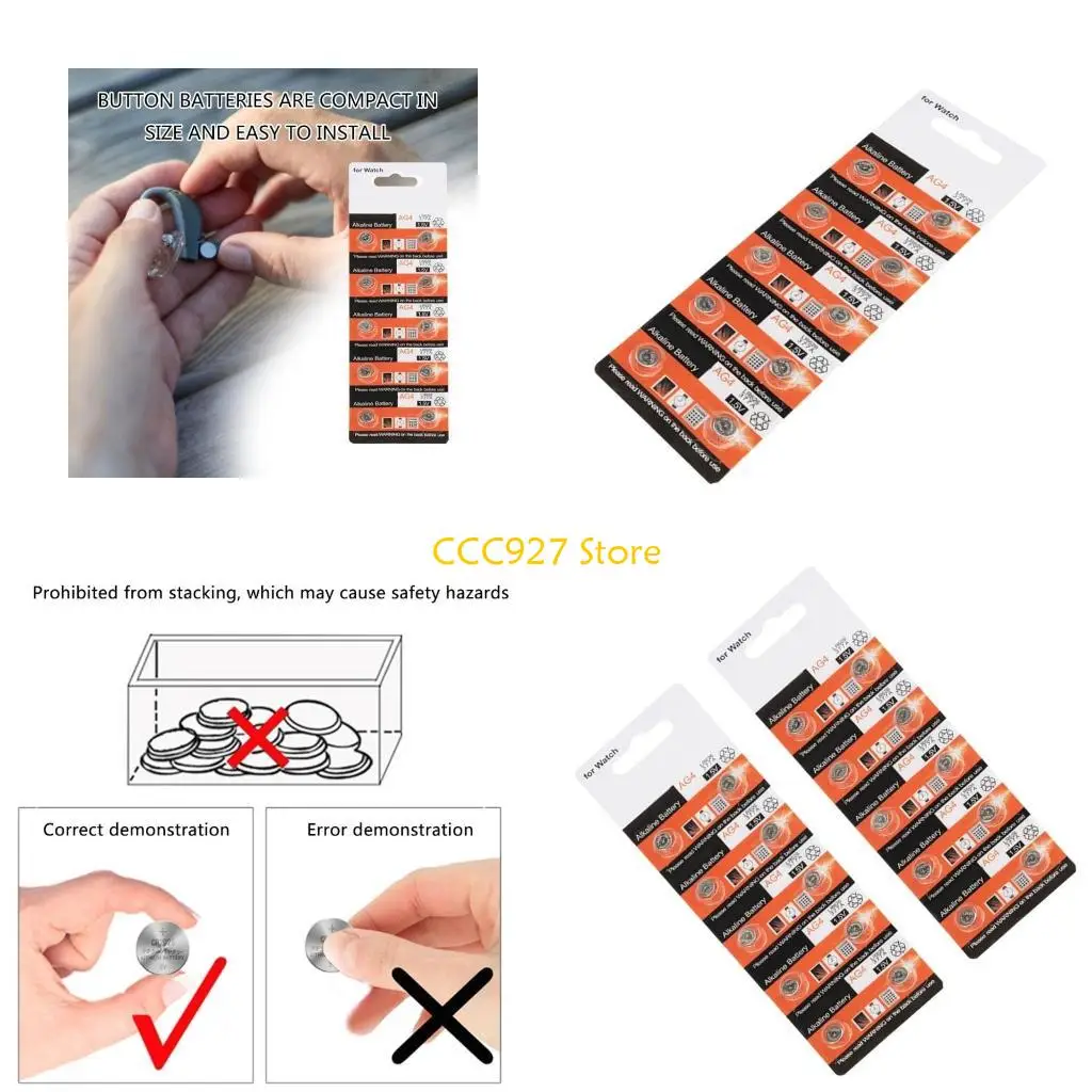 

B03F 10Pc/20pc AG4 377/LR626sw Button Coin Cell Easy Replace Batteries for Daily Use