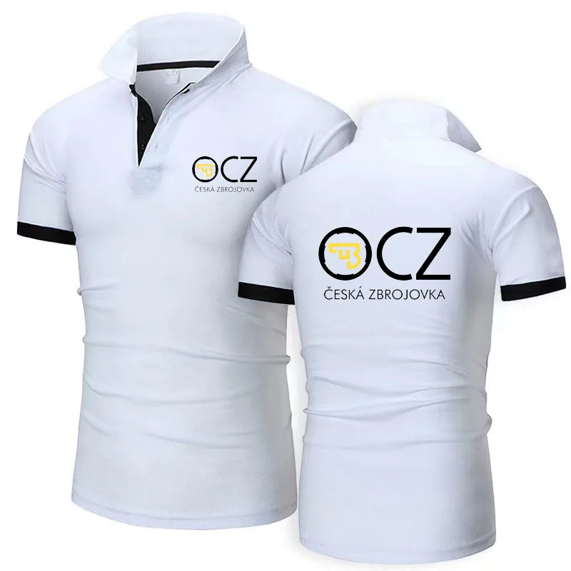 2024 Summer men's POLO shirt CZ Ceska Zbrojovka Czech Firearms business men's golf shirt casual sports color match men's shirt