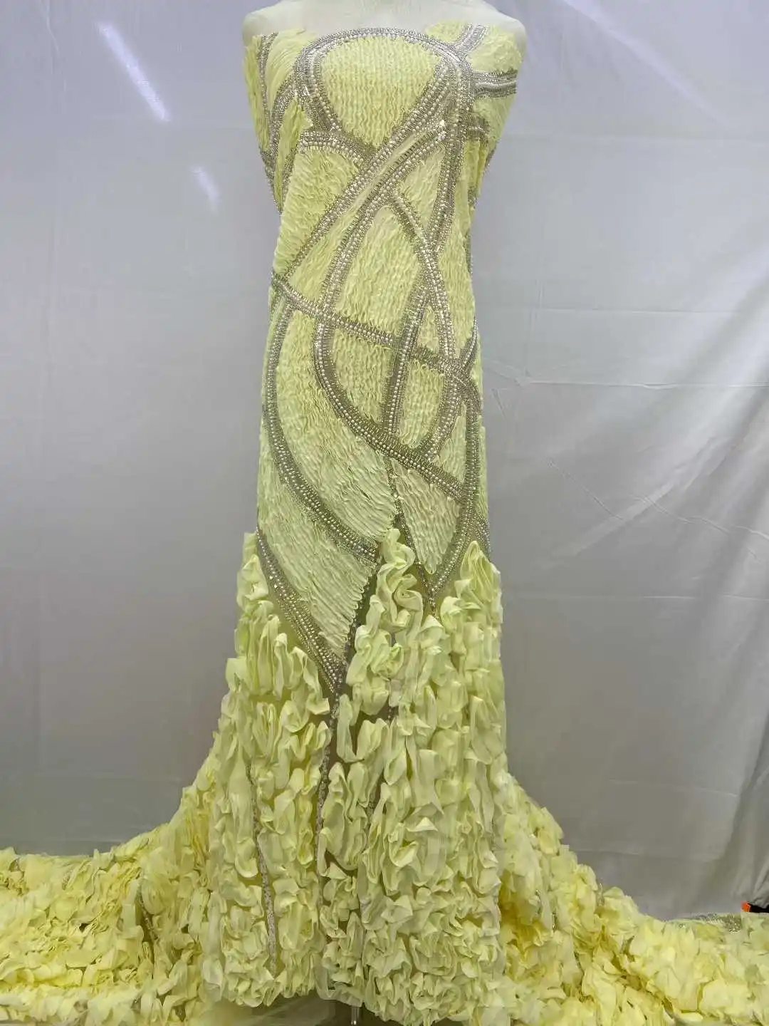 الفاخرة الفرنسية شبكة الدانتيل ثلاثية الأبعاد الخرز النسيج 2025 جودة عالية الأفريقي النيجيري الترتر الدانتيل للنساء فساتين حفلات الزفاف الخياطة