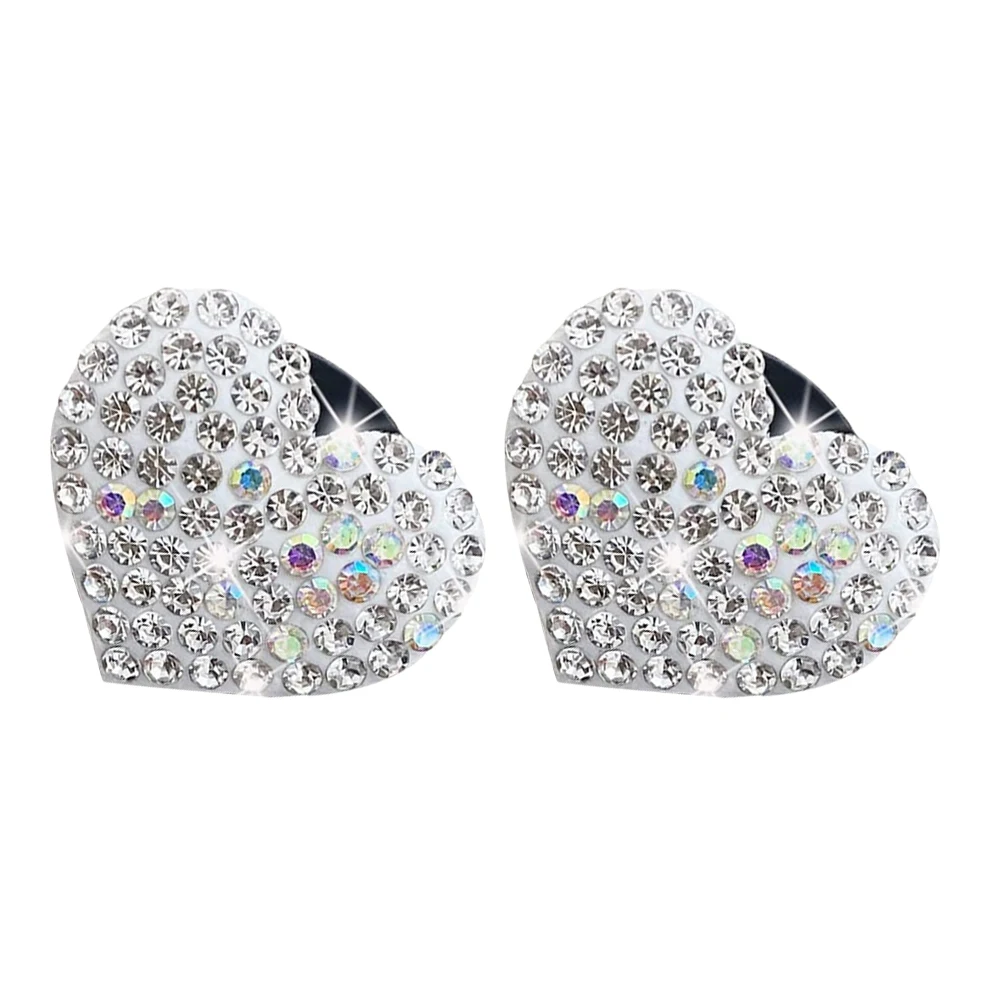 

2Pcs Heart Shaped Car Air Freshener Clip Glass Material Aroma Ornament Interior Decor Elegant Design Vent Diffuser
