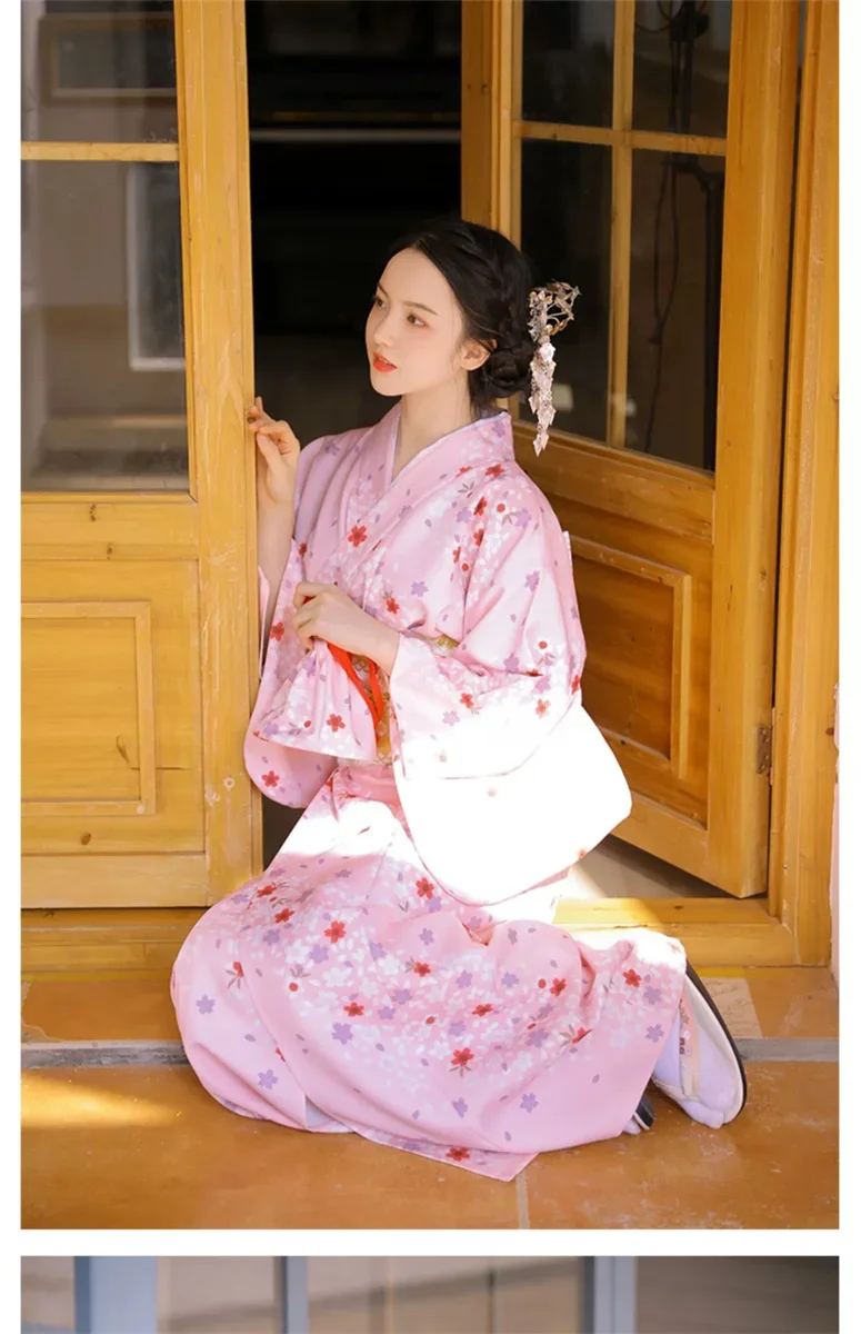 

Orange Dot Japanese Kimono Female Japanese Photography Props Japanese Material Shop Work Clothes