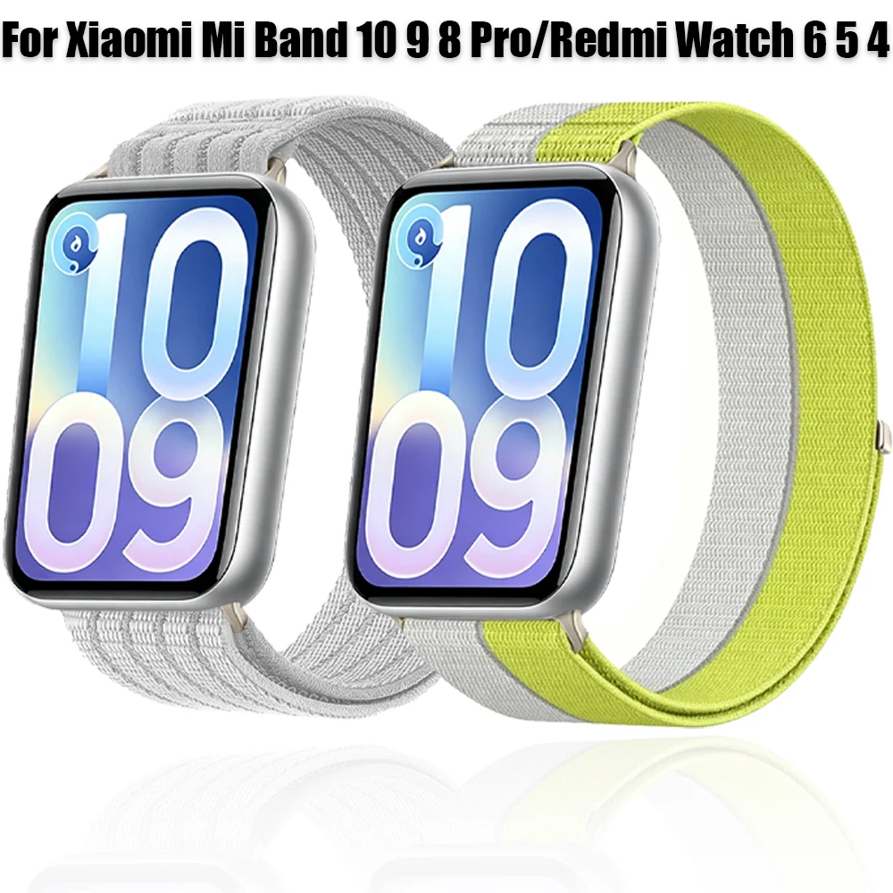 Nylon-Schlaufenarmband für Xiaomi Mi Band 10/9/8 Pro Komfortables Atmungsaktives Armband für Redmi Watch 6 5 4 Original-Armband Correa