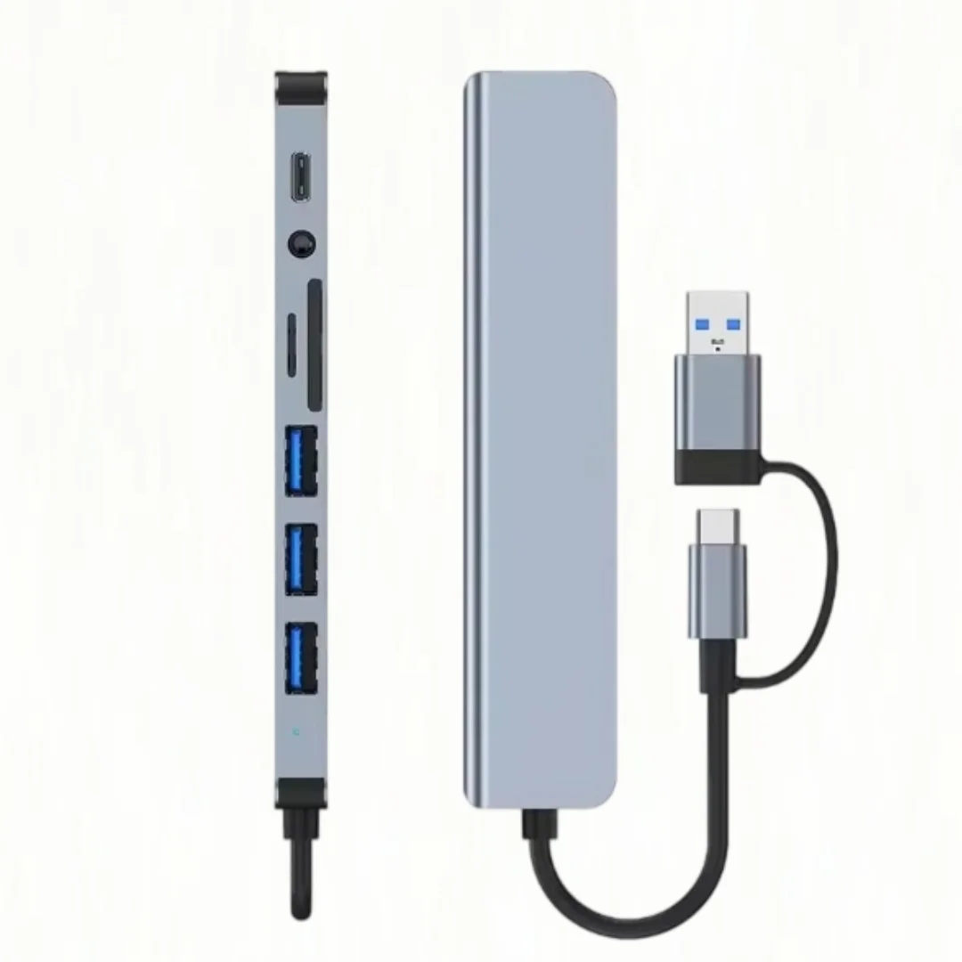 5/7/8 in 1 Type-C Docking Station USB C Hub Mutiport Adapter USB3.0 PD Charging SD TF Card Reader For Laptop Macbook Notebook