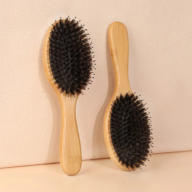 Women's Pig Hair Scalp Massage Comb Silicone Material Detachable Comb Recommended By Barber For Home Use Massage Comb Hair Brush