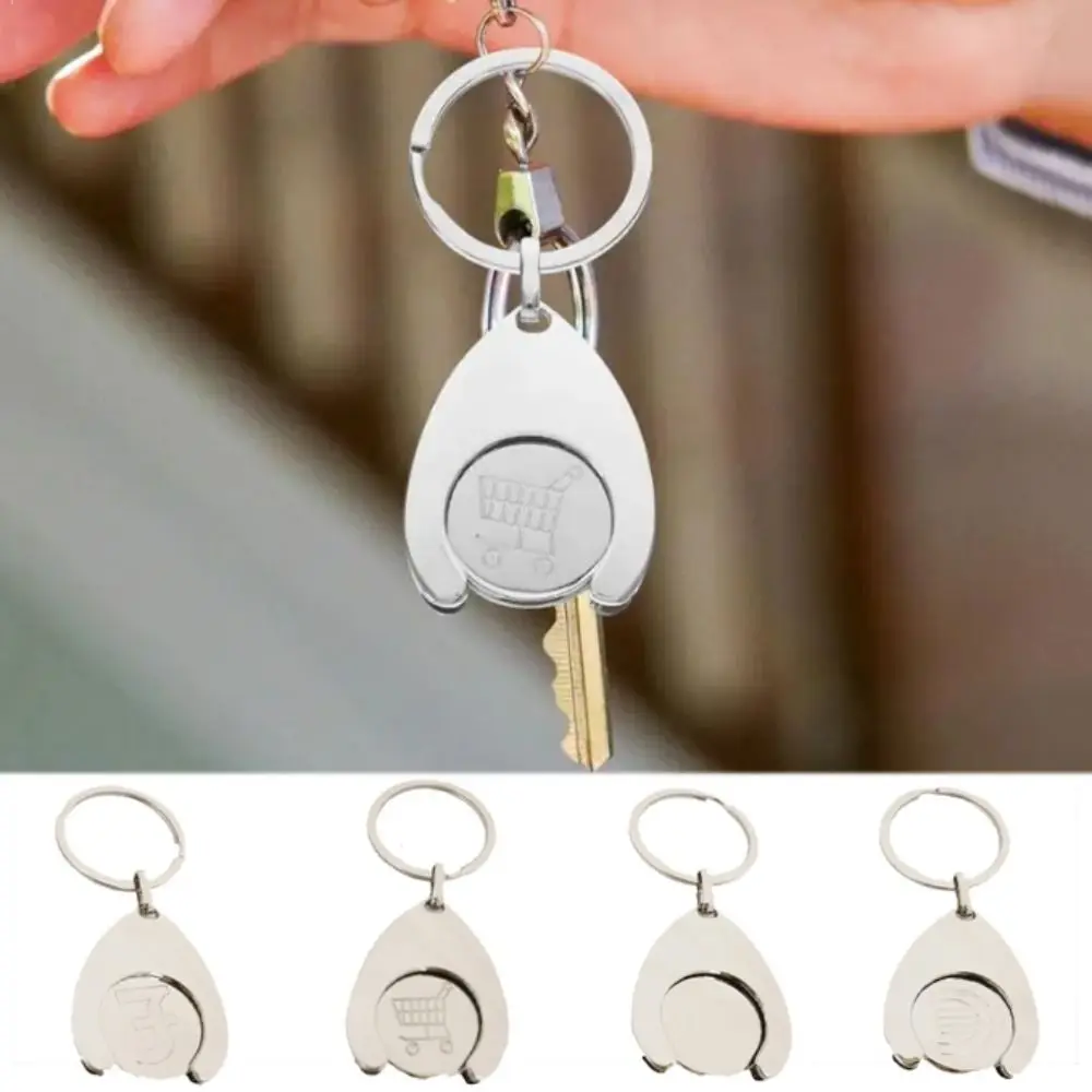 Metal Keychains Car Key Rings Bag Pendant For Men Women Shopping Cart Pluggable Key Chain Trolley Remover Keyring