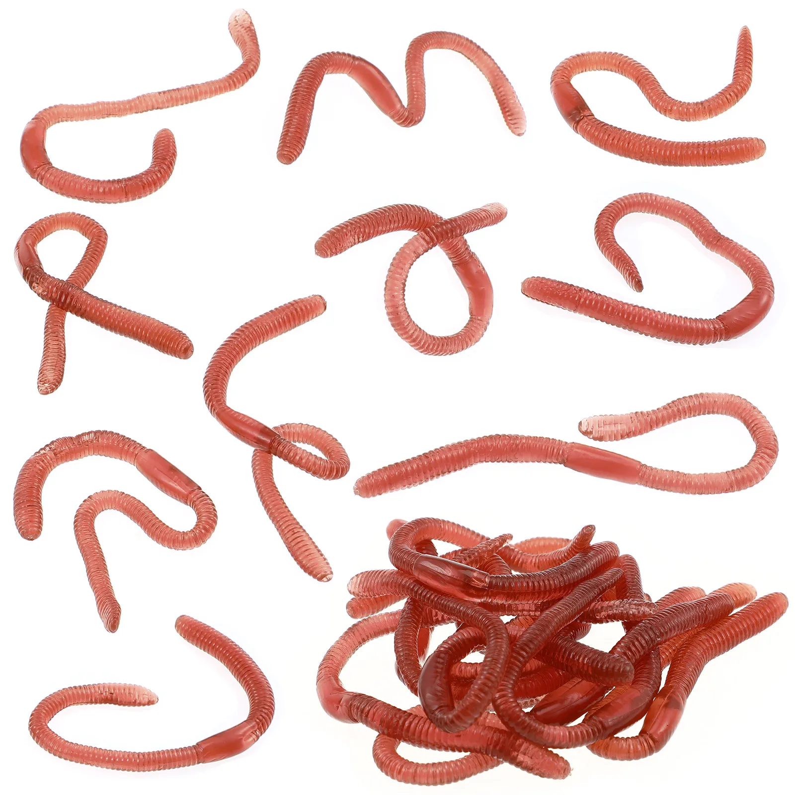 

10Pcs Realistic Earthworm Props Premium Soft-Touch Plastic Fake Worms for Tricky Parties Horror Events Prank Decorations Fishing