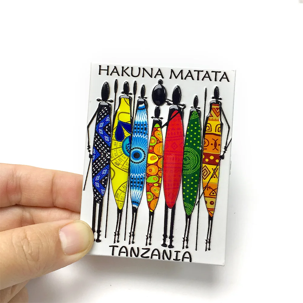 

‌Colorful Tanzania 3D Resin Fridge Magnets - African Cultural Designs, Super Strong, Perfect Decorative Souvenirs