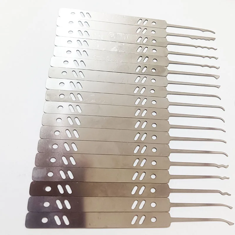 

Новое поступление, 18 шт./компл., набор отмычек из нержавеющей стали, крючки 0,5 мм с натяжным инструментом, слесарные инструменты