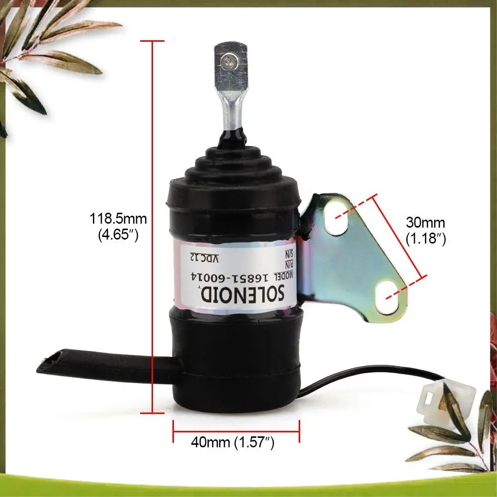 

AB98-Fuel Stop Solenoid Power-Off Valve For Kubota Mower Tractor Excavator RTV RTV900 16851-60014 052600-4530