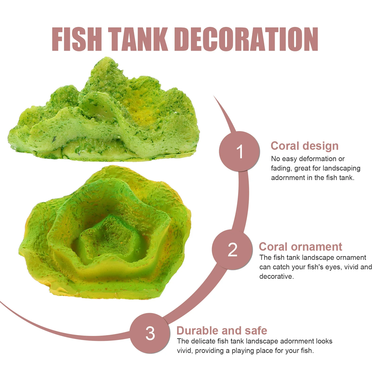 

2Pcs Aquarium Simulated Coral Ornament Fish Shrimp Shelter Resin Hideout Decoration Fish Tank Decor Floating Aquarium Plants