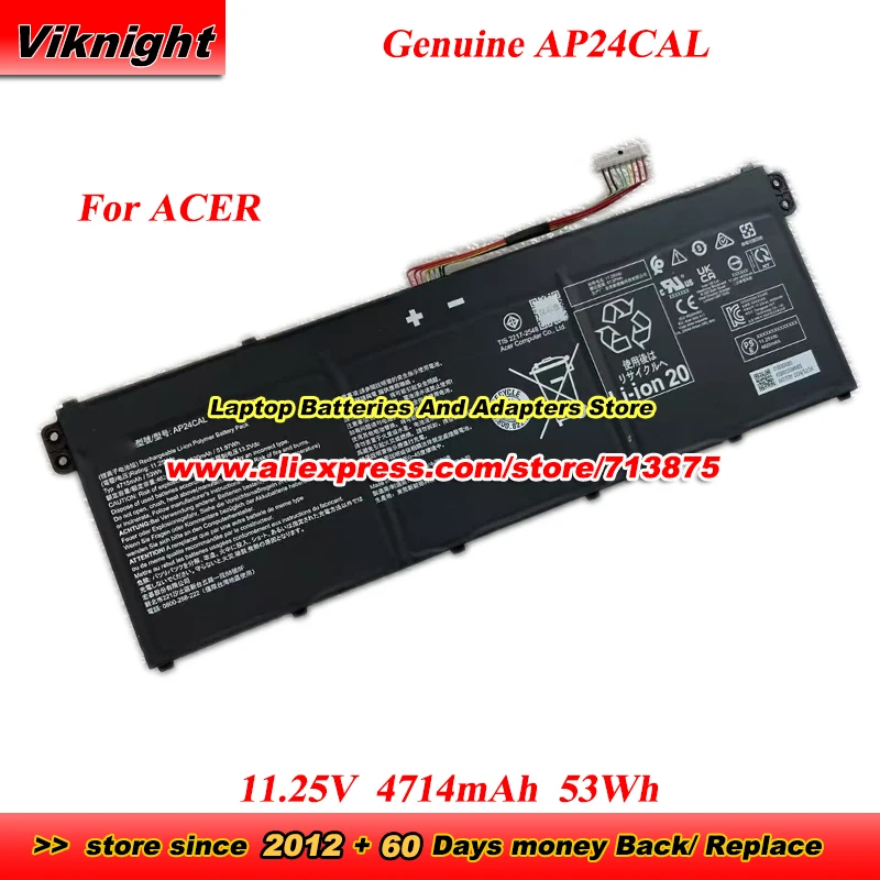 

Original AP24CAL Battery 11.25V 4714mAh 53Wh KT0030A001 31NP5/81/71 for ACER laptop