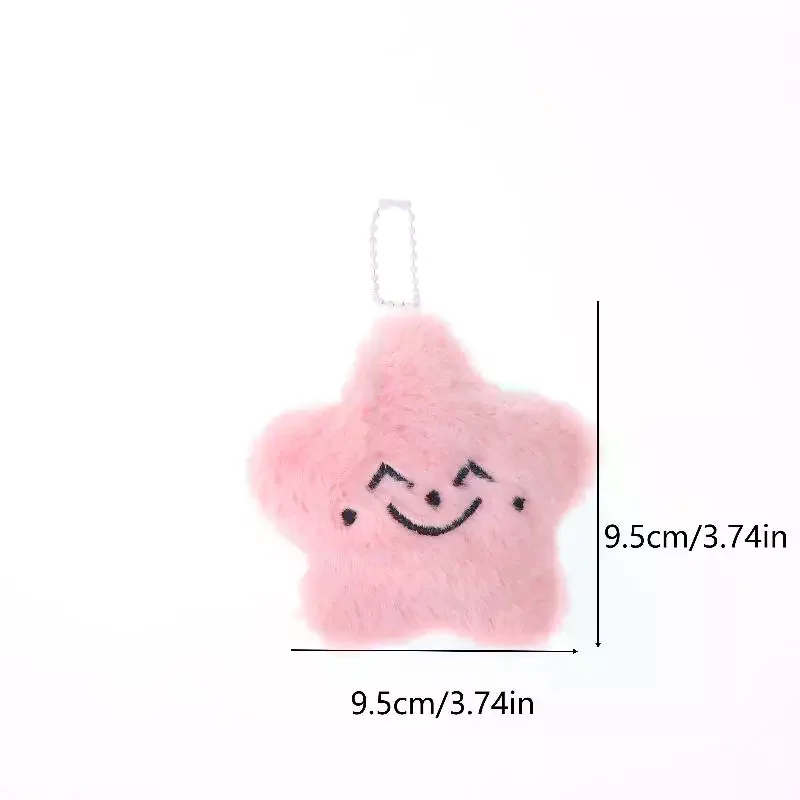 1/3PCS Pink Star Plush Keychain Cartoon Stuffed Doll Keyring Bag Pendant Fans Collection Gifts Backpack Hanging Decoration