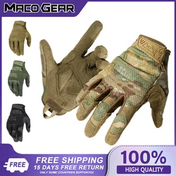 Guantes de trabajo de camuflaje para hombre, equipo de protección de dedo completo, pantalla táctil, deporte al aire libre, trabajo, entrenamiento físico, tiro