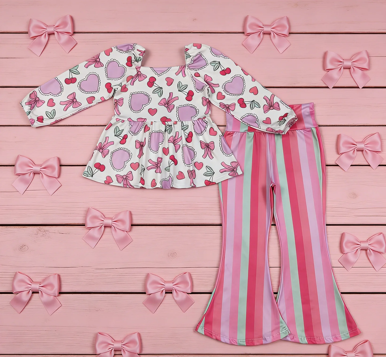 

Z1204-13 GLP3119 Kids Outfit Long Sleeve Top With Pants Set Children Boutique Clothes