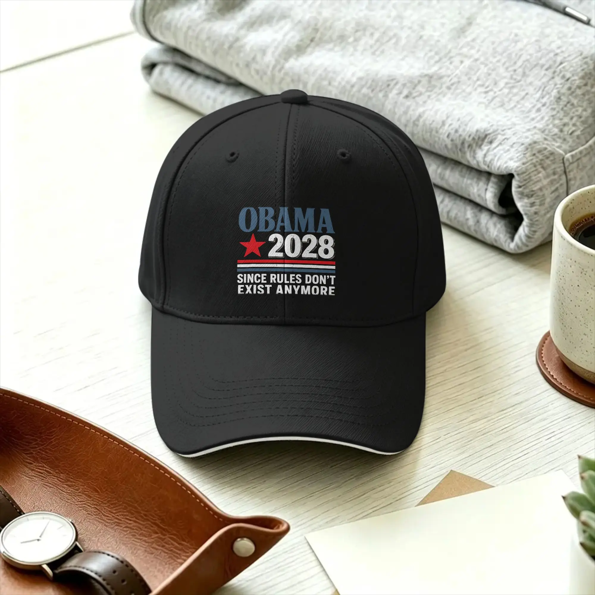 Obama 2028 Since Rules Don't Exist Anymore Sun Baseball Cap  Summer y2k Retro Trucker Hat For Unisex Men Hunting Snapback Cap