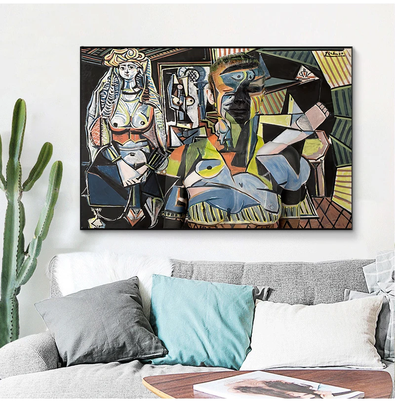 Women Of Algiers by Pablo Picasso Posters and Prints Oil Painting on Canvas Wall Art Picture for Living Room Cuadros Decoration