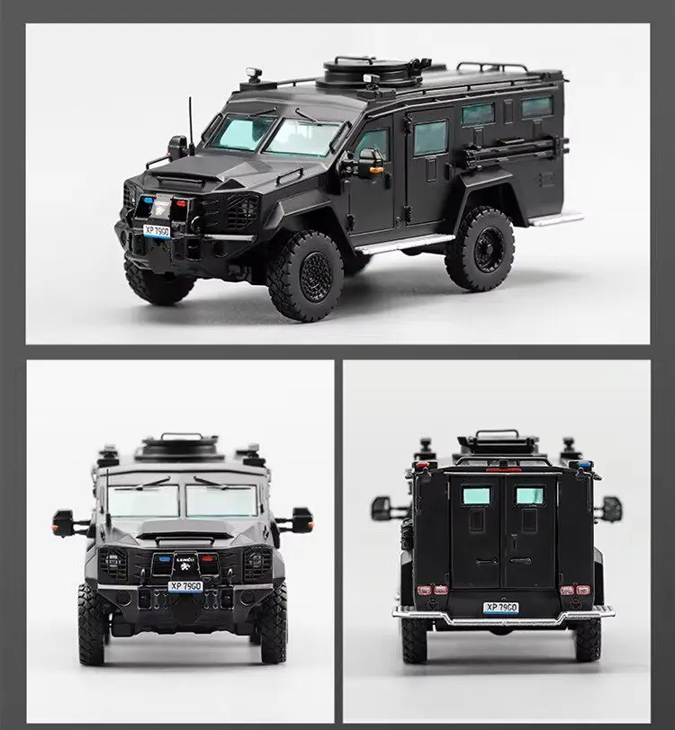 1/64 Bearcat Armored Vehicle Diecast Alloy Sealed Body – Collectible Military Model with Rolling Wheels for Gift