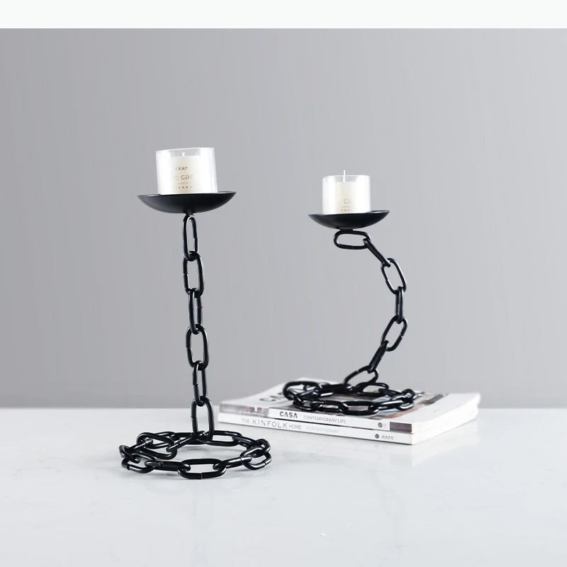 Metal Candle Chain Candlestick Chain Candlestick Entangle Candle Stick Home Decoration Accessories