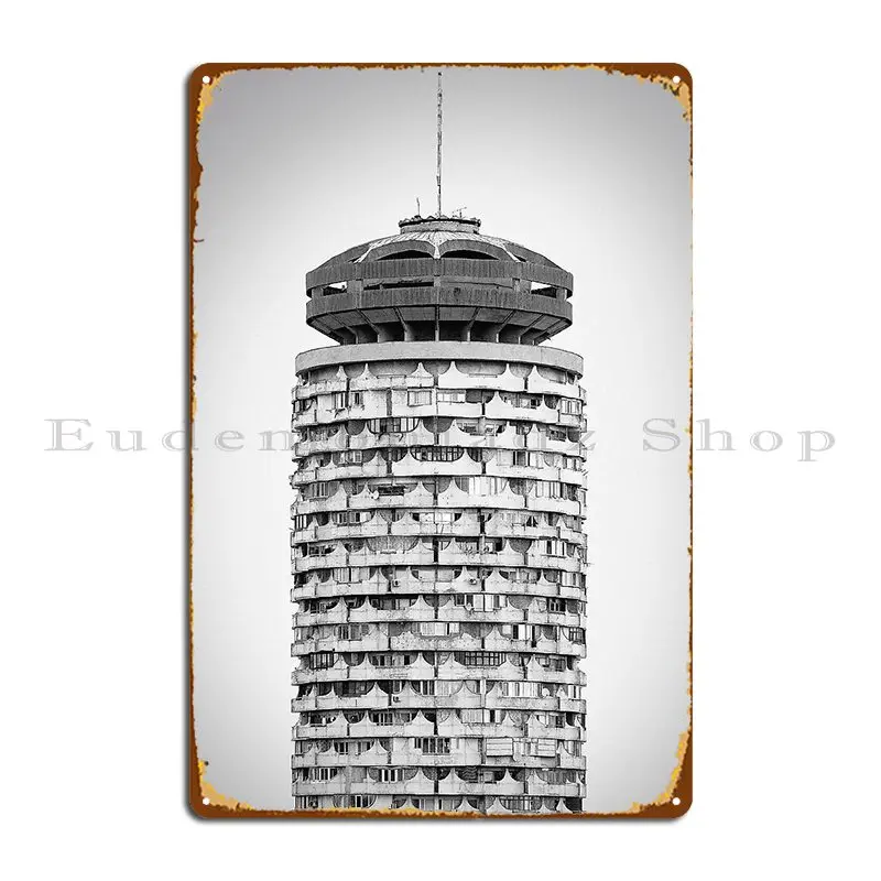 Brutalist Architecture Chisinau Moldova Metal Signs Party Club Wall Decor Customize Create Tin Sign Poster