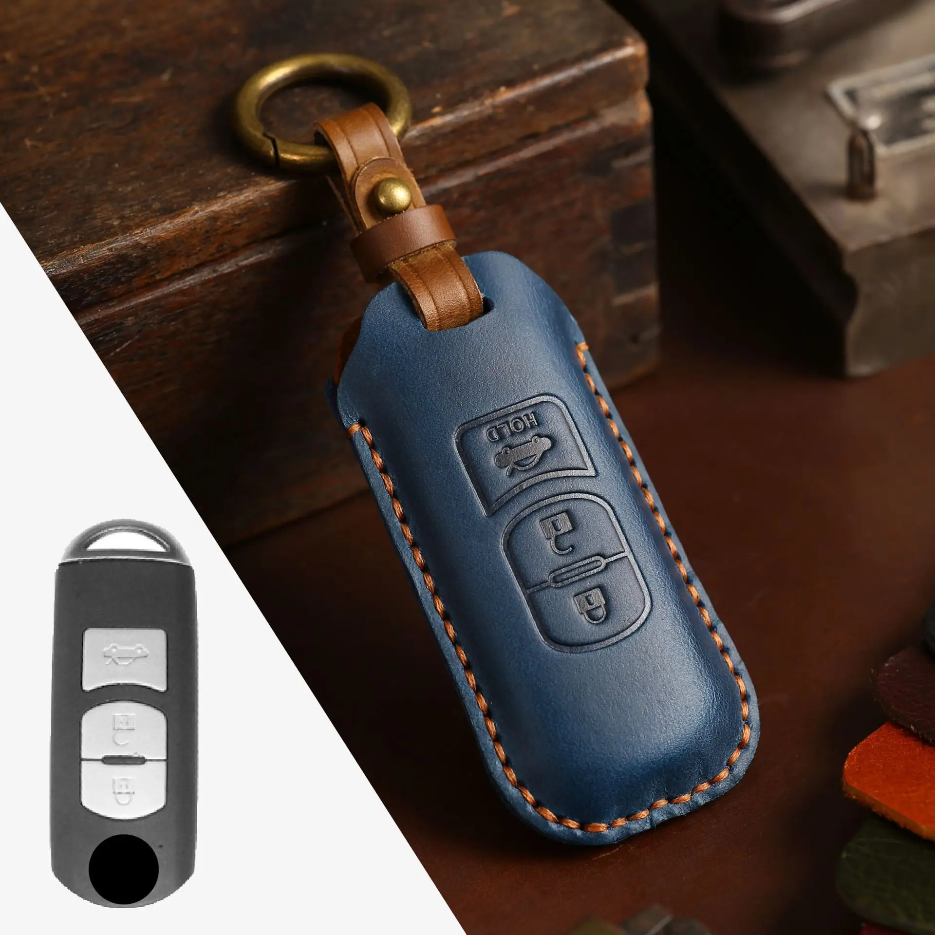 Leather Car Fob Key Case Cover for Mazda 2 3 6 Atenza Axela Demio CX-5 CX5 CX-3 CX7 CX-9 2015 2016 2017 2018 2019 Accessories