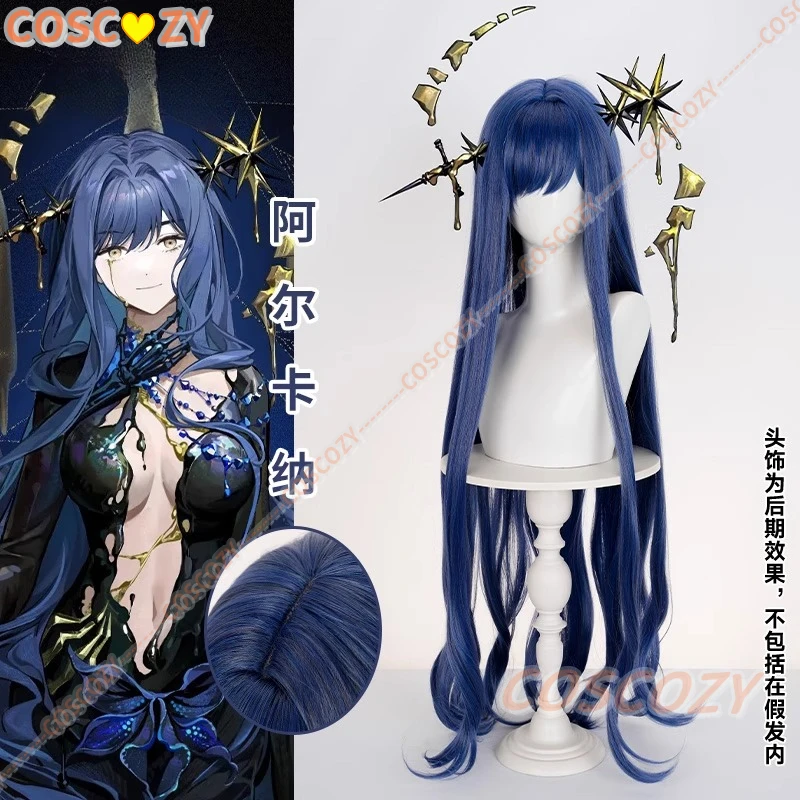 Parrucca cosplay Arcana 105 cm blu misto nero capelli lunghi capelli sintetici + cuffia parrucca gratuita gioco inverso: parrucche cosplay Arcana 1999