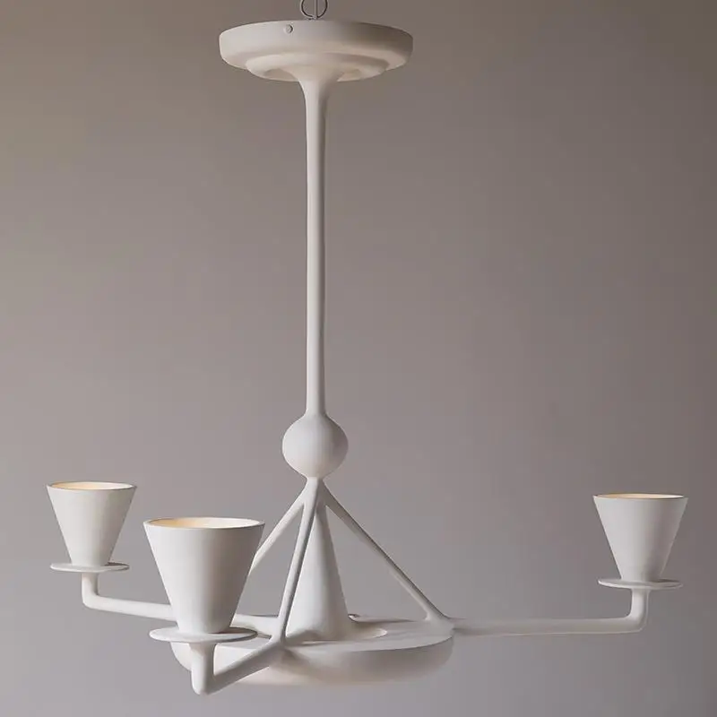 

French retro Nordic modern simple villa living room dining room lights American plaster decorative chandelier